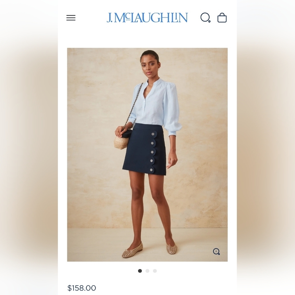 J Mclaughlin Navy Skirt Fully Lined Women's Sz 10. Knee Length Office